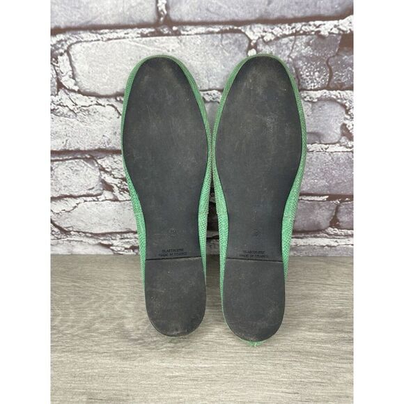 London Sole Green Leather Animal Print FRANCE Ballet Flats Women Sz 39EU/8.5M US - Picture 13 of 16